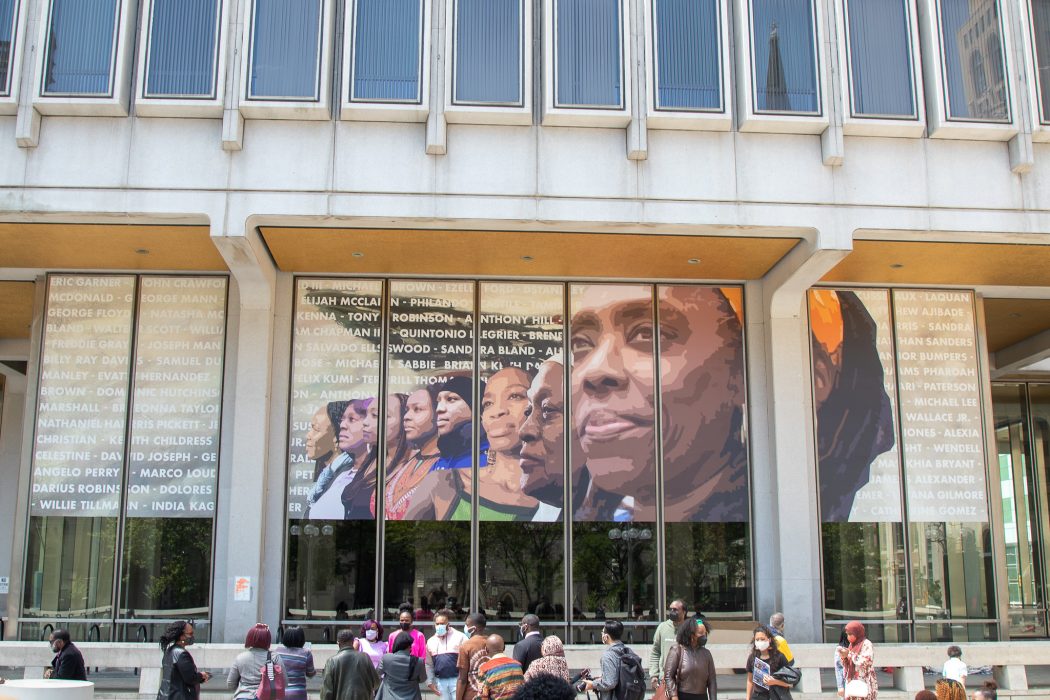 Part of the Crown mural series at the Municipal Services Building