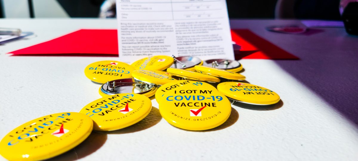 Buttons that read, "I got my COVID-19 vaccine"