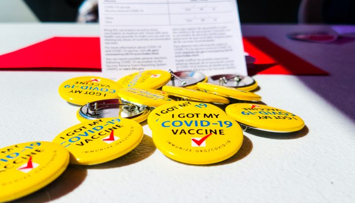 Buttons that read, "I got my COVID-19 vaccine"