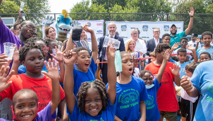 Ribbon cutting at F.J. Myers Recreation Center and Playground in Southwest