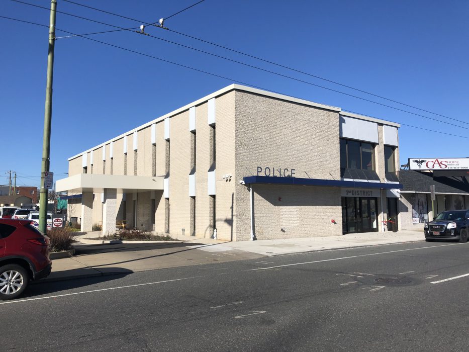 Photo of the 2nd Police District office building, which achieved LEED Gold certification in 2021.