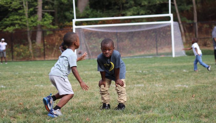 Parkside youth enjoy a game of touch football