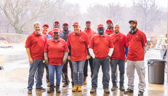 Fairmount Organic Recycling Center Staff posing for a picture in with their new Toro shirts.