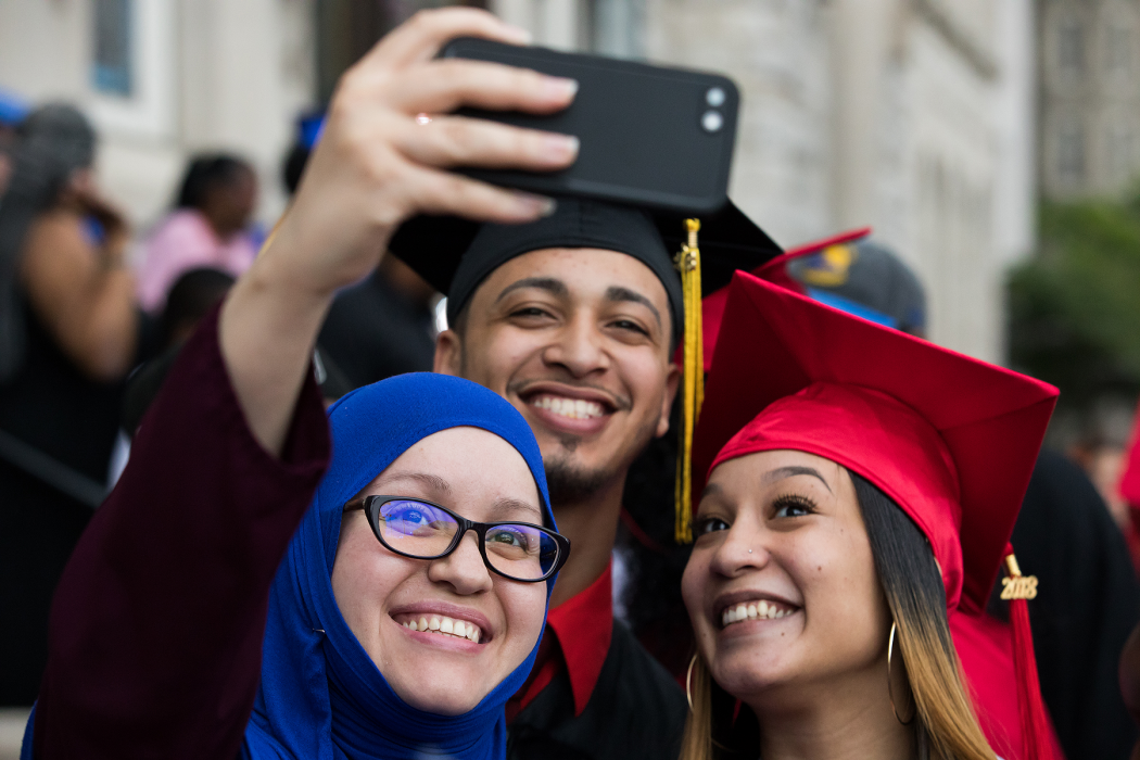 Adult learners at graduation