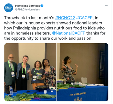 Tweet from National Child Nutrition Conference