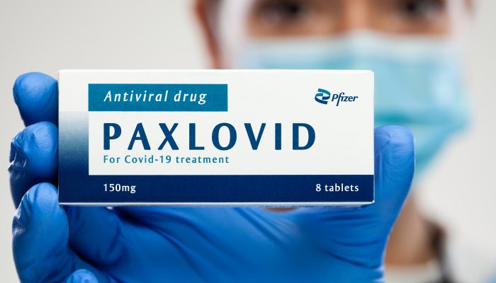 Box of medication labelled Paxlovid