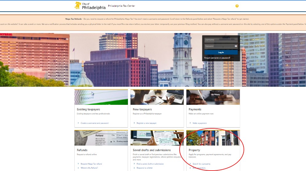 New! Search and pay property tax on the Philadelphia Tax Center