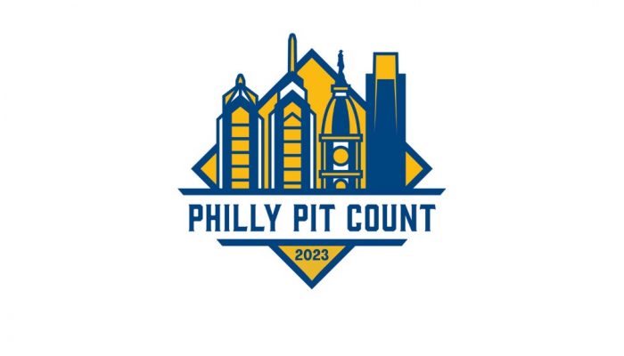 The logo of the 2023 PIT Count for Philadelphia, includes skyline and the words "PHILLY PIT COUNT"
