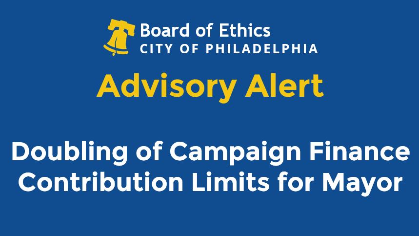 Board Of Ethics Advisory Alert Doubling Of Campaign Finance Board Of Ethics Advisory Alert Doubling Of Campaign Finance