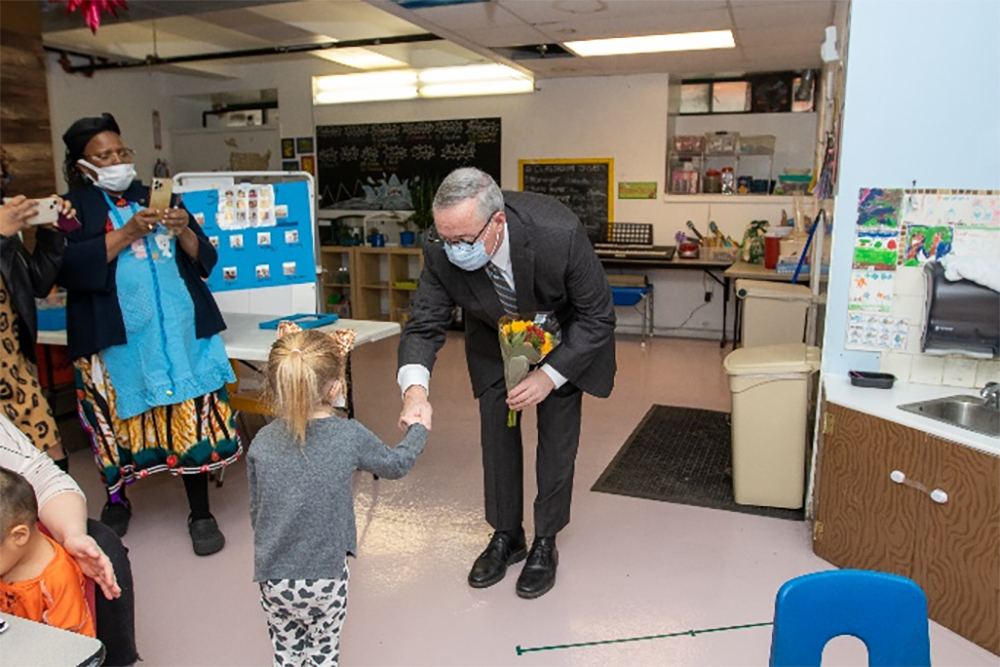 Mayor Kenney visits PreK Olympik Tots located in Chinatown