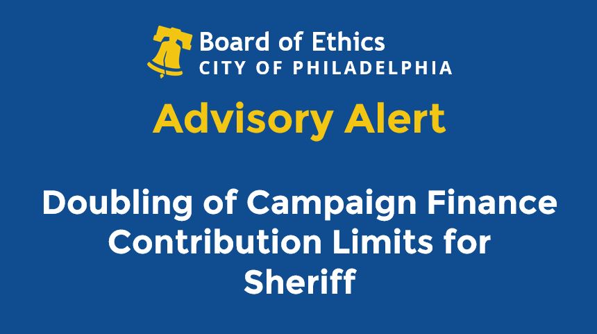 Advisory Alert - Doubling of Campaign Finance Contribution Limits for Sheriff