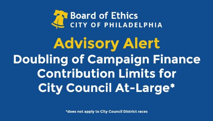 Advisory Alert - Doubling of Campaign Finance Contribution Limits for City Council At-Large
