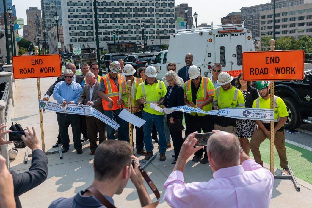 Chestnut Street Bridge ribbon cutting