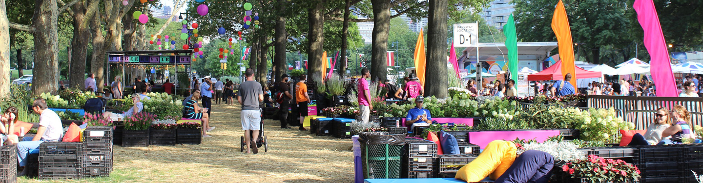 People gather for activities at the Oval.