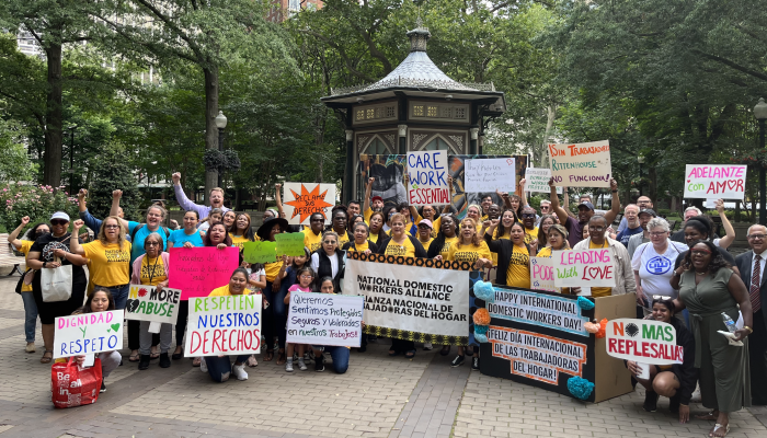 Domestic Workers, City Councilmembers, and advocates rally in Rittenhouse Square