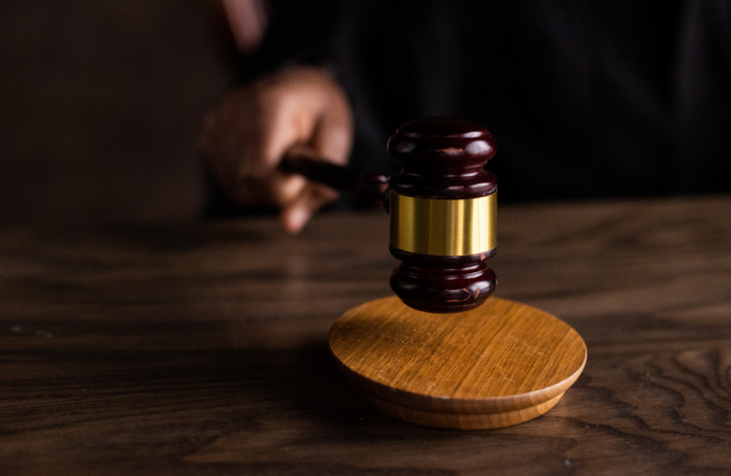 Gavel hitting a sound block