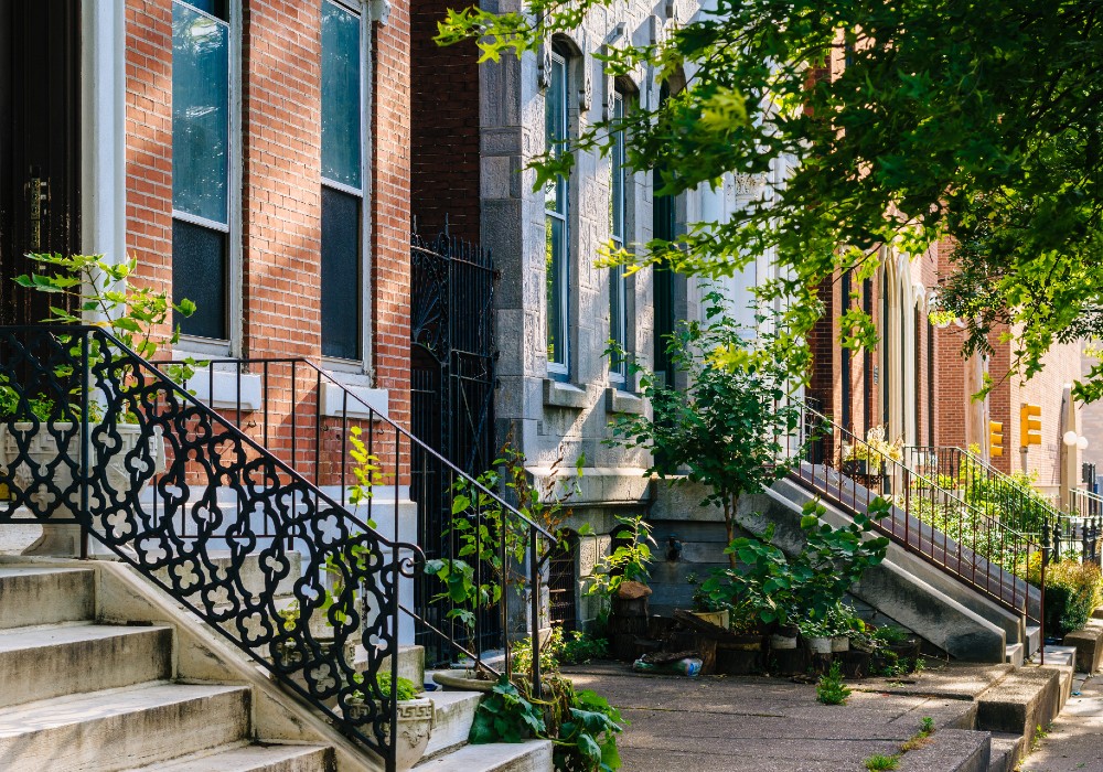 Picture showing stairs of rowhomes