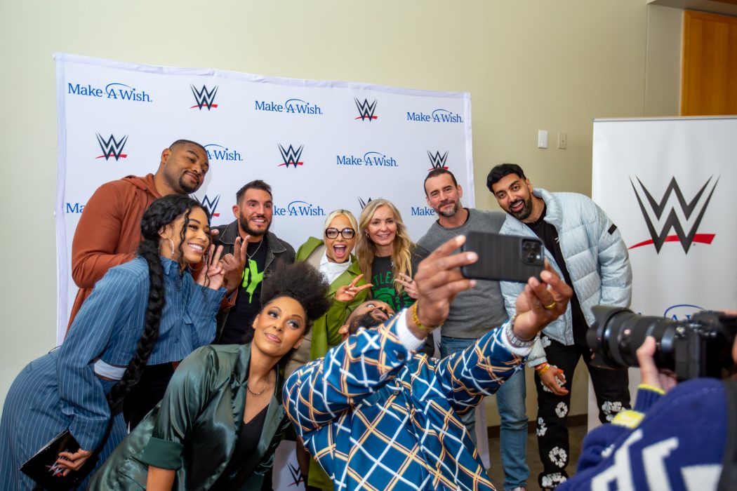 WWE Superstars take a selfie.