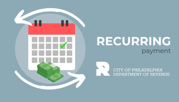 Graphic showing a calendar and a stack of bills to indicate recurring payments