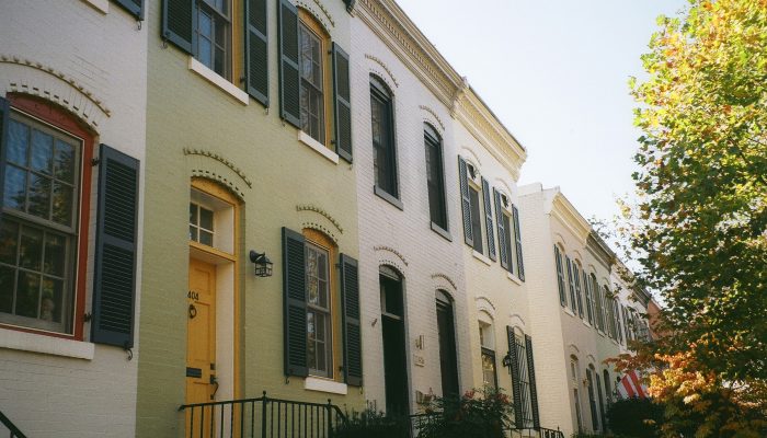 Philadelphia brick rowhomes