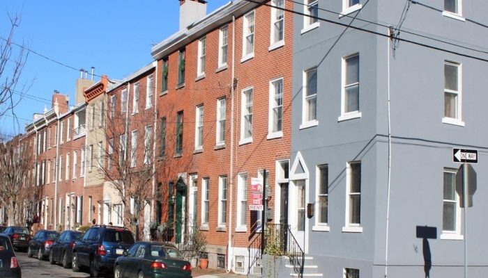 Rowhomes in a Philly neighborhood.