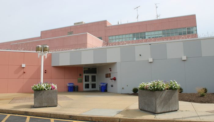 Administrative entrance of Curran-Fromhold Correctional Center, one of the correctional facilities operated by the Philadelphia Department of Prisons.