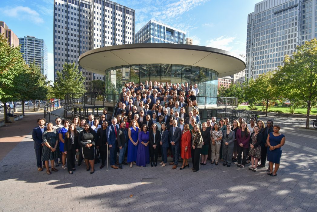 Law Department all staff photo, taken at Love Park