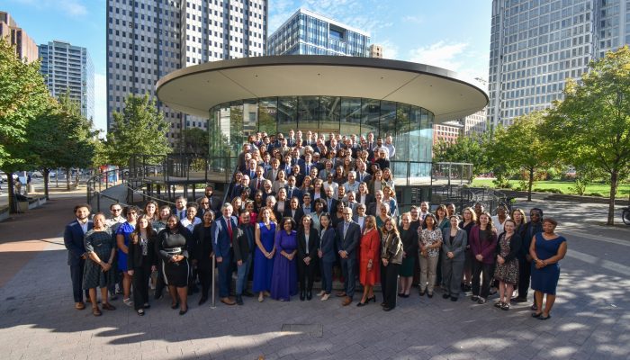 Law Department all staff photo, taken at Love Park