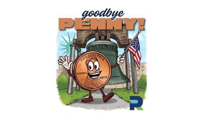 A graphic showing a smiling penny