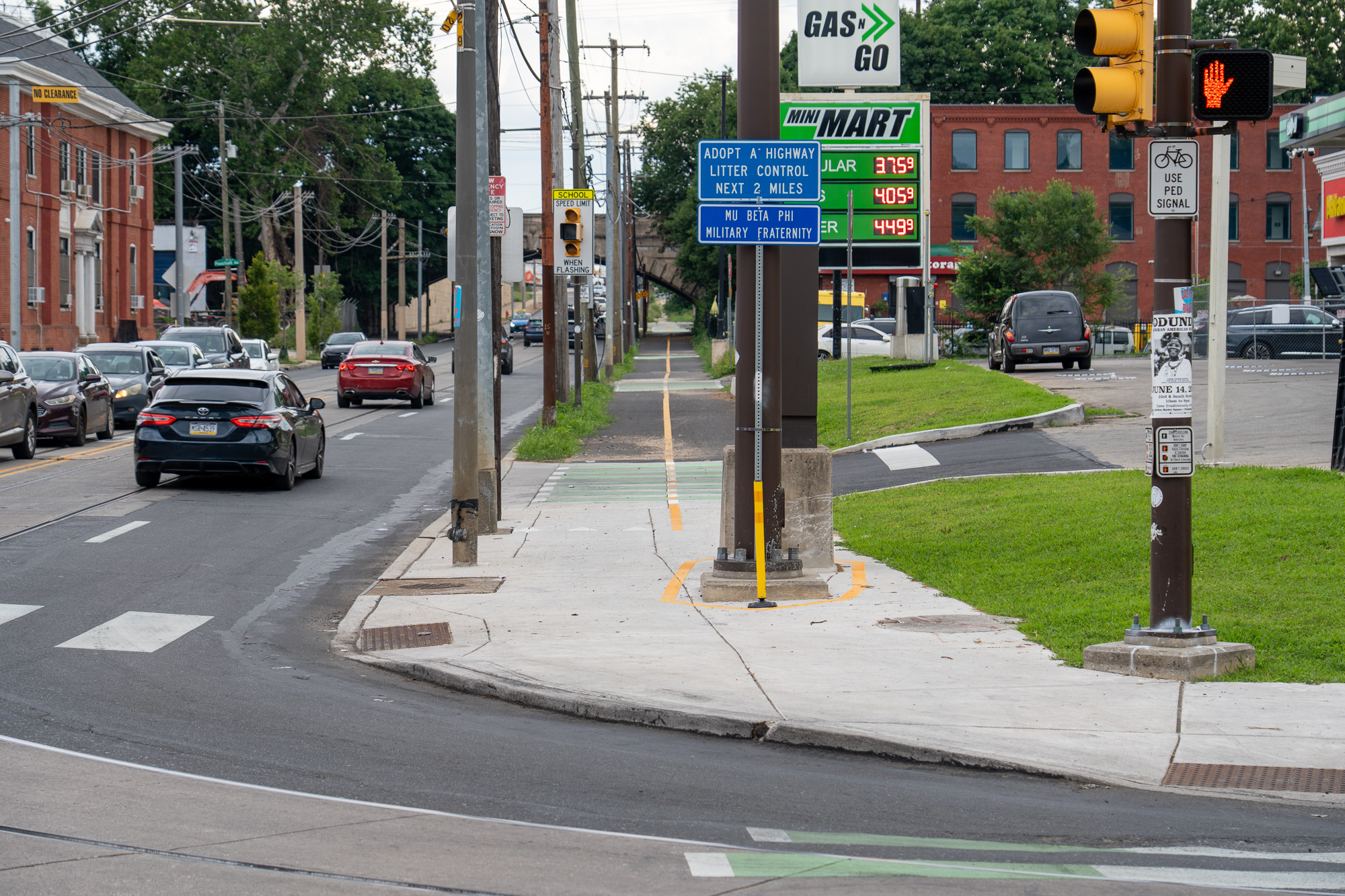View of the new asphalt trail alongside Island Avenue