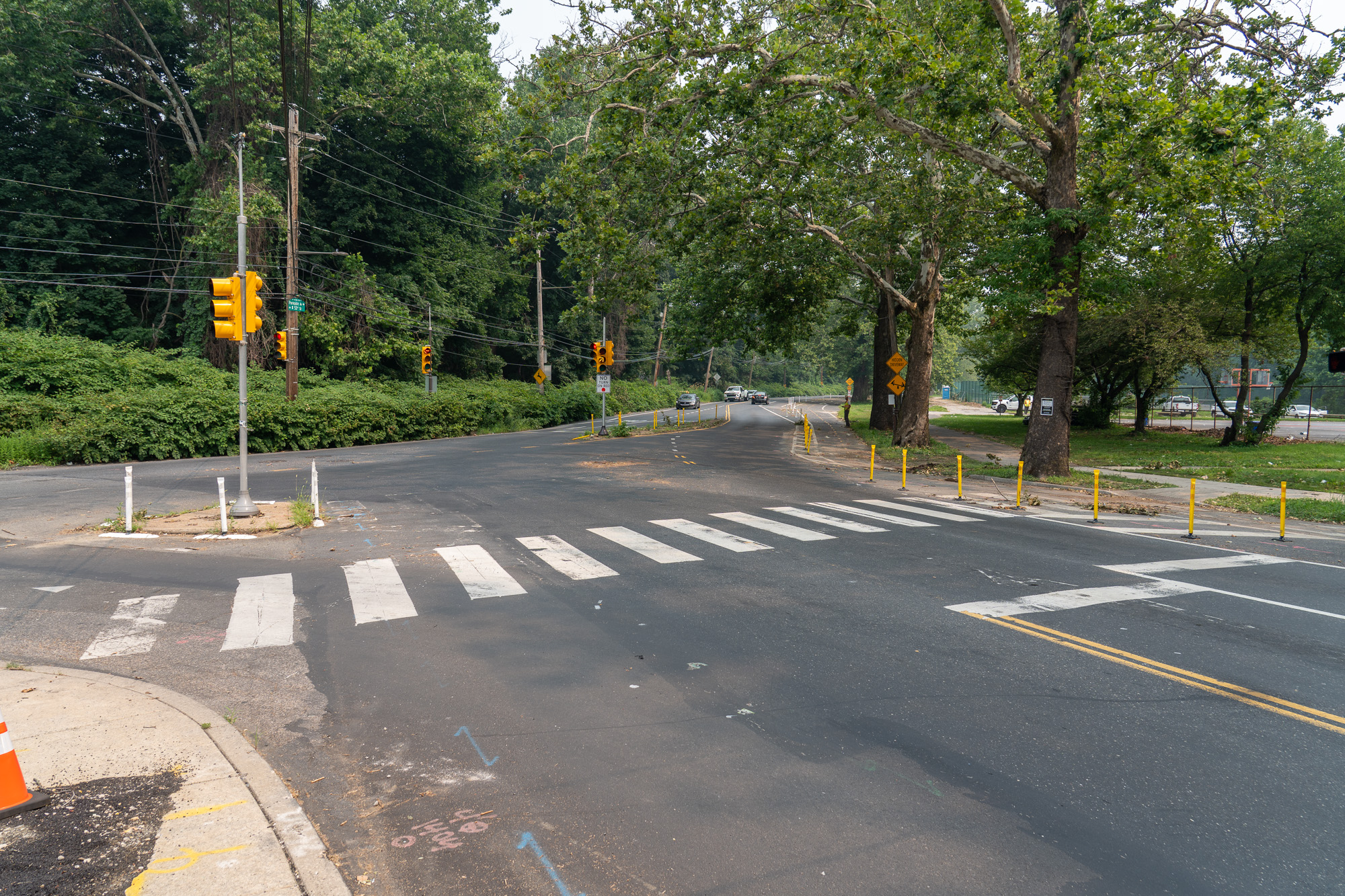 A view of the intersection before construction starts.