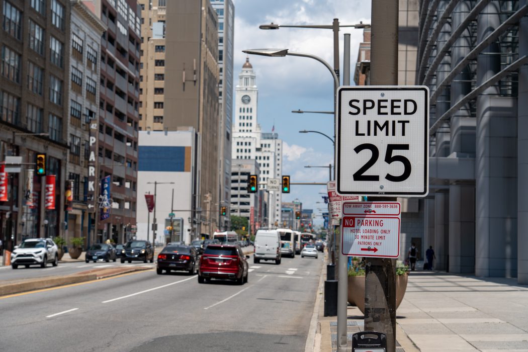 Posted speed limit along North Broad Street