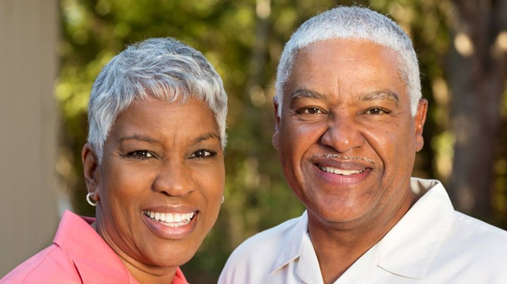 Older couple smiling